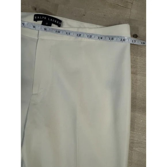 Ralph Lauren Black Label Made In USA Women’s Wool Cream Wide Leg Trouser Pants